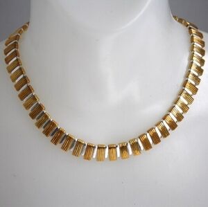 Vintage Napier jewelry Necklace Statement piece Collar style Cleopatra 2 tone